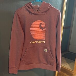 Carhartt Burgundy Hoodie with Logo